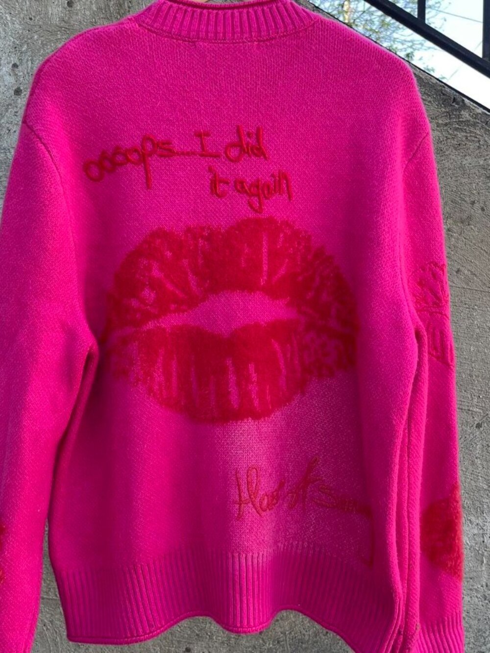 Pink House of Sunny love notes sweater size XS - Picture 4 of 8